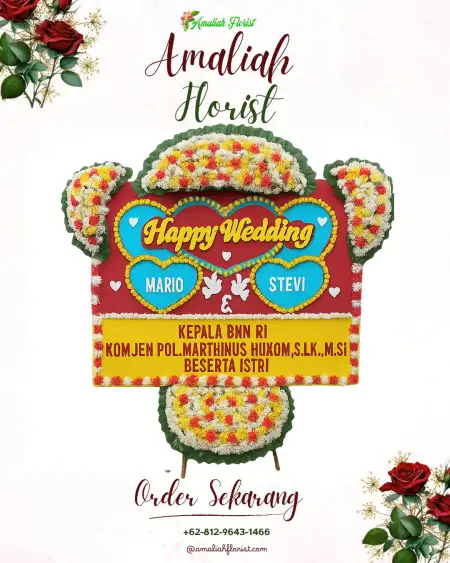 Papan Bunga Pernikahan Pohgedang